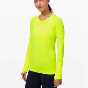 Lululemon LS Swiftly Highlight Yellow NWT 14